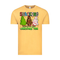 Vintage Mustard Snacking Around The Christmas Tree Vintage Tee - CowhideDigitalArt