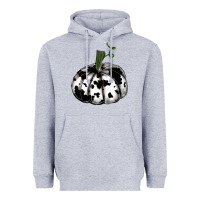 Watercolor Cowhide Halloween Pumpkin Heavyweight Hoodie | Teevron