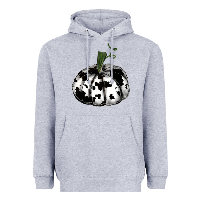 Watercolor Cowhide Halloween Pumpkin Heavyweight Hoodie by RanaPortraitStore | Teevron