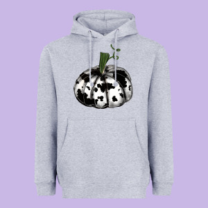 Watercolor Cowhide Halloween Pumpkin Heavyweight Hoodie Designed By Ranaportraitstore
