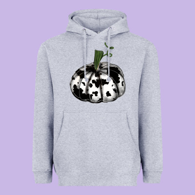 Watercolor Cowhide Halloween Pumpkin Heavyweight Hoodie Designed By Ranaportraitstore