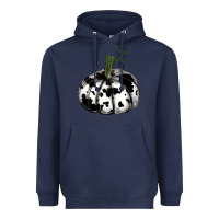 Navy watercolor cowhide halloween pumpkin Heavyweight Hoodie - RanaPortraitStore