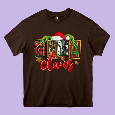 Christmas Mama Claus Mother's Day Heavy Core Tee Designed By Fadigitalartstudio