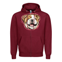 Burgundy bulldog pink glitter Zipper Hoodie - Jasminsmagicworld