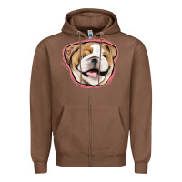 Chestnut bulldog pink glitter Zipper Hoodie - Jasminsmagicworld