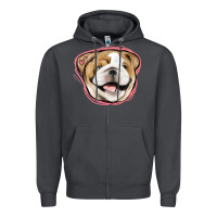 Smoke bulldog pink glitter Zipper Hoodie - Jasminsmagicworld
