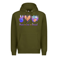 Army Green Peace Love Dental Premium Hoodie - Jasminsmagicworld