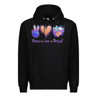 Black Peace Love Dental Premium Hoodie - Jasminsmagicworld