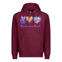Burgundy Peace Love Dental Premium Hoodie - Jasminsmagicworld