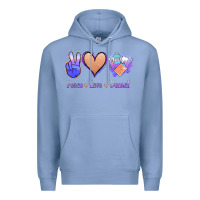 Colony Blue Peace Love Dental Premium Hoodie - Jasminsmagicworld