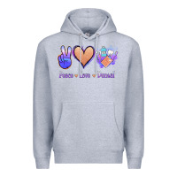 Heather Grey Peace Love Dental Premium Hoodie - Jasminsmagicworld