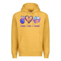 Mustard Peace Love Dental Premium Hoodie - Jasminsmagicworld