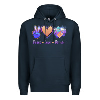 Navy Peace Love Dental Premium Hoodie - Jasminsmagicworld