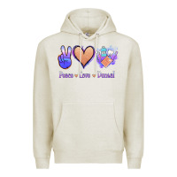 Oatmeal Heather Peace Love Dental Premium Hoodie - Jasminsmagicworld