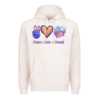 Pale Pink Peace Love Dental Premium Hoodie - Jasminsmagicworld