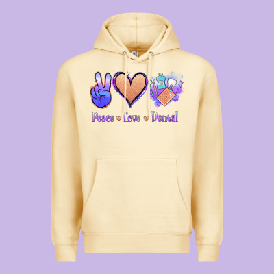 Peace Love Dental Premium Hoodie Designed By Jasminsmagicworld