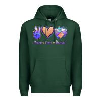 Sports Green Peace Love Dental Premium Hoodie - Jasminsmagicworld