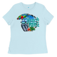 Baby Blue beach please Ladies Tee - CowhideDigitalArt