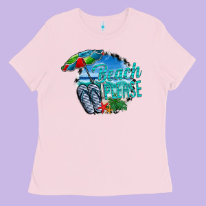 Beach Please Ladies Tee Designed By Cowhidedigitalart
