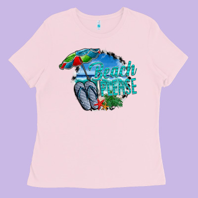 Beach Please Ladies Tee Designed By Cowhidedigitalart