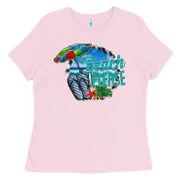 Bubblegum Pink beach please Ladies Tee - CowhideDigitalArt