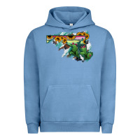Pigment Pebble Blue Maryland Map Sunflower Cactus Serape Urban Hoodie - RanaPortraitStore