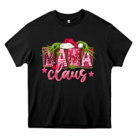 Black Pink Christmas Mama Claus Heavy Core Tee - FaDigitalArtStudio