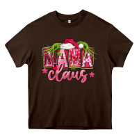 Chocolate Brown Pink Christmas Mama Claus Heavy Core Tee - FaDigitalArtStudio