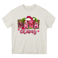 Cream Pink Christmas Mama Claus Heavy Core Tee - FaDigitalArtStudio