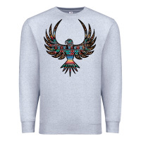 Heather Grey aztec leopard thunderbird Premium Sweatshirt - RanaPortraitStore