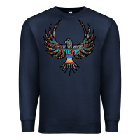Navy aztec leopard thunderbird Premium Sweatshirt - RanaPortraitStore