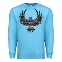 Ocean Blue aztec leopard thunderbird Premium Sweatshirt - RanaPortraitStore