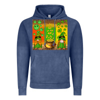 Vintage Denim st patricks gnomes and coins with shamrock Vintage Hoodie - Artiststas
