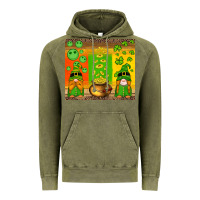 Vintage Olive st patricks gnomes and coins with shamrock Vintage Hoodie - Artiststas