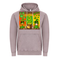 Vintage Zinc st patricks gnomes and coins with shamrock Vintage Hoodie - Artiststas