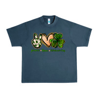 Midnight Navy peace love st.patrick's day Urban Heavy Tee - Jasminsmagicworld