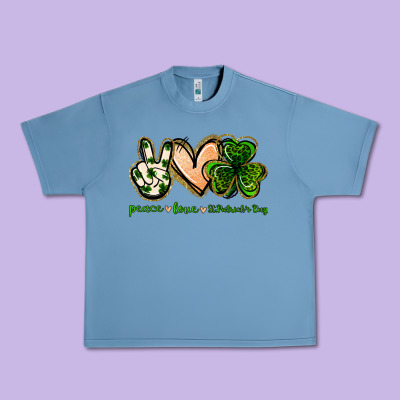 Peace Love St.patrick's Day Urban Heavy Tee Designed By Jasminsmagicworld