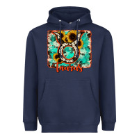 Navy taurus turquoise cowhide Heavyweight Hoodie - RanaPortraitStore