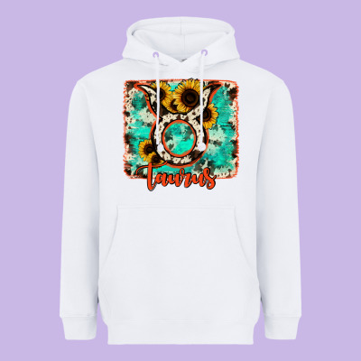 Taurus Turquoise Cowhide Heavyweight Hoodie Designed By Ranaportraitstore