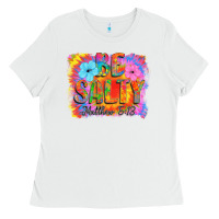 White Be Salty Ladies Tee - CowhideDigitalArt