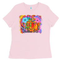 Bubblegum Pink Be Salty Ladies Tee - CowhideDigitalArt