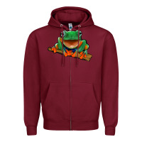Burgundy frog Zipper Hoodie - Jasminsmagicworld