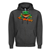 Charcoal Heather frog Zipper Hoodie - Jasminsmagicworld