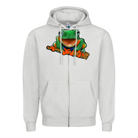Dove Grey frog Zipper Hoodie - Jasminsmagicworld
