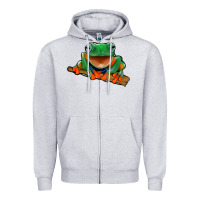 Heather Grey frog Zipper Hoodie - Jasminsmagicworld