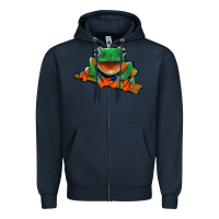 Navy frog Zipper Hoodie - Jasminsmagicworld