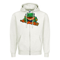 Oatmeal Heather frog Zipper Hoodie - Jasminsmagicworld