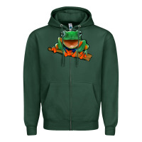 Sports Green frog Zipper Hoodie - Jasminsmagicworld