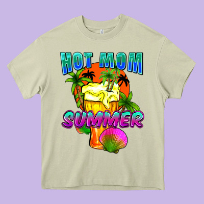 Hot Mom Summer Mother's Day Heavy Core Tee Designed By Fadigitalartstudio
