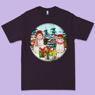 Christmas Snowman Premium Tee Designed By Fadigitalartstudio